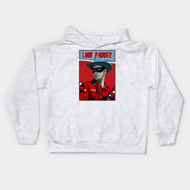 The Lone Ranger Pop Art Style Kids Hoodie by Flasher